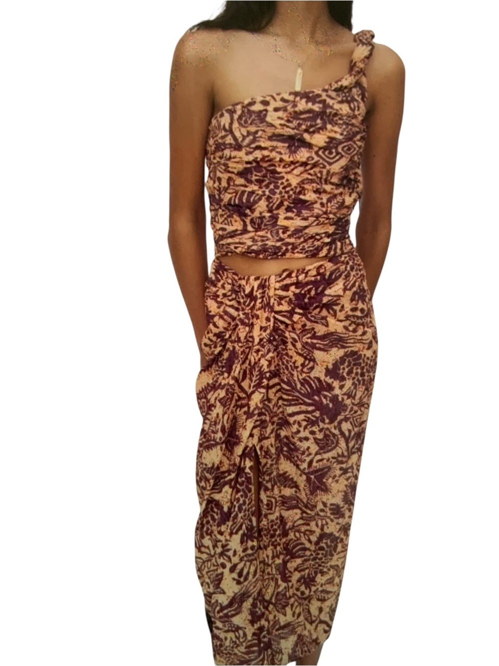 Zara Printed mid length&  Two-Piece Set SZ Medium